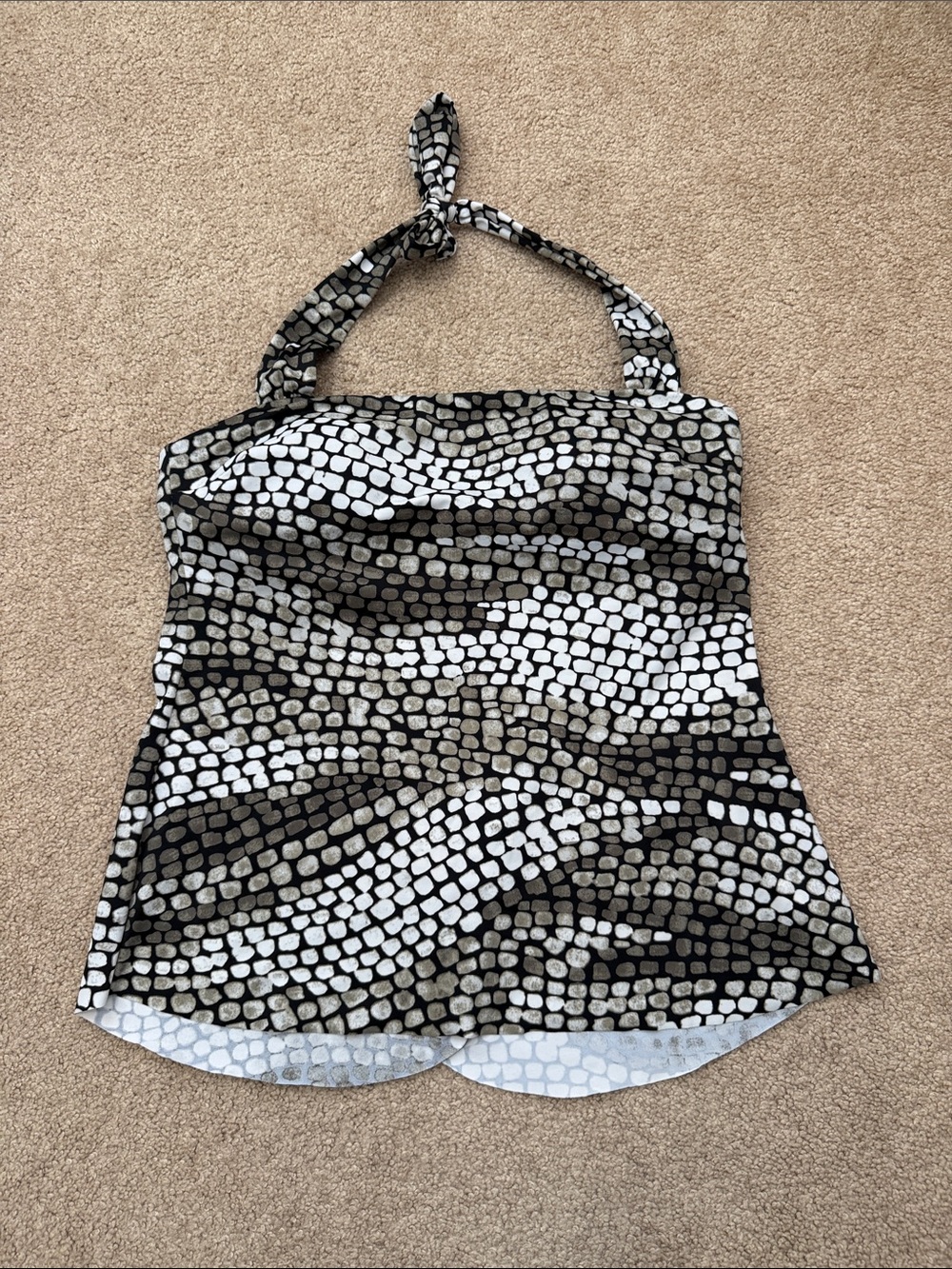 Magicsuit Mosaic Blend Bandeau Halter Tie Wireless Tankini Top Size 14